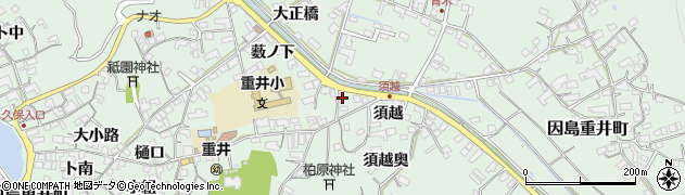 広島県尾道市因島重井町須越3343周辺の地図