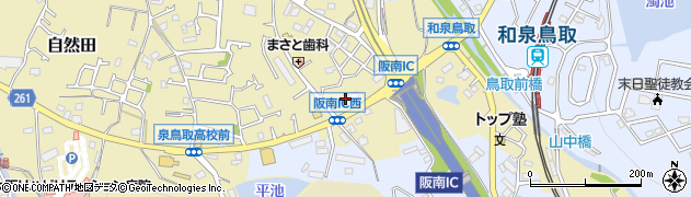 大阪府阪南市自然田831周辺の地図