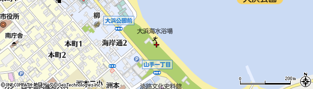 兵庫県洲本市海岸通周辺の地図