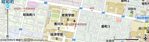 香川大学事務局　学術室情報グループ周辺の地図
