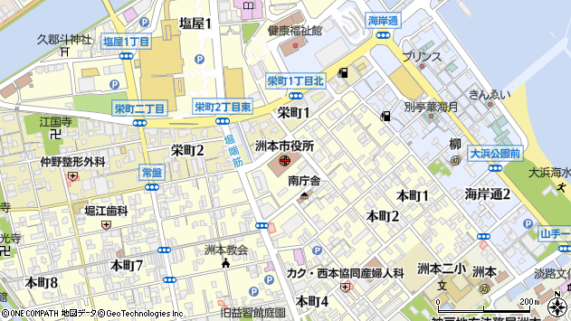 〒656-0000 兵庫県洲本市（以下に掲載がない場合）の地図