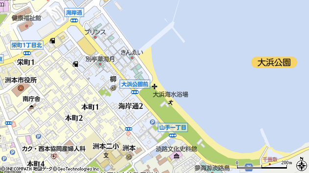 〒656-0022 兵庫県洲本市海岸通の地図