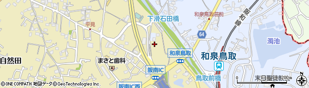 大阪府阪南市自然田518周辺の地図