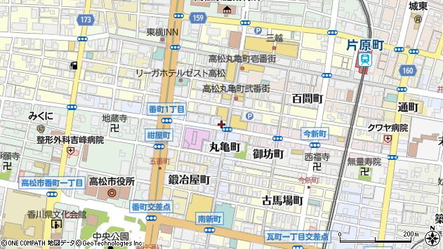〒760-0029 香川県高松市丸亀町の地図