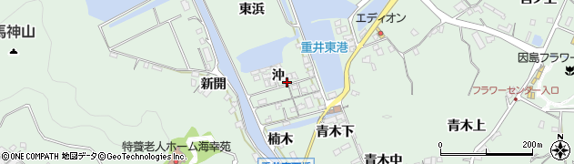 広島県尾道市因島重井町沖周辺の地図