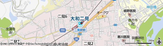 奈良県五條市周辺の地図