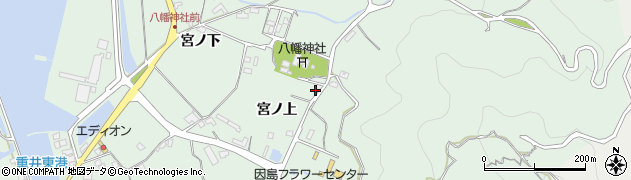 広島県尾道市因島重井町（宮ノ上）周辺の地図