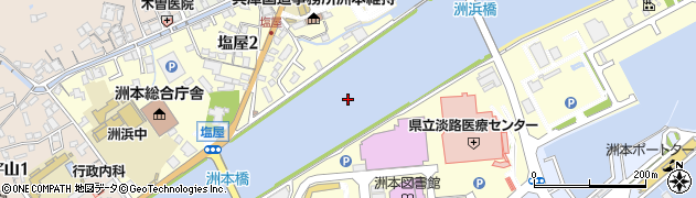 洲本川周辺の地図