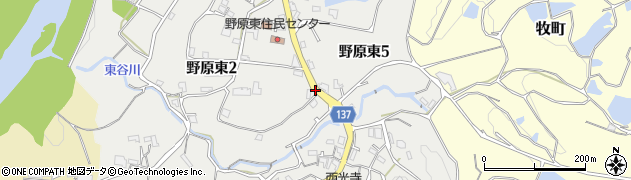 奈良県五條市野原東周辺の地図