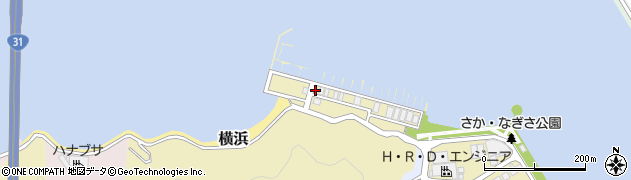 尾崎文治カキ養殖場周辺の地図