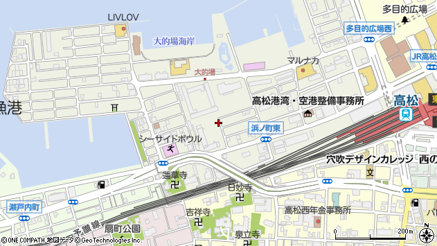 〒760-0011 香川県高松市浜ノ町の地図