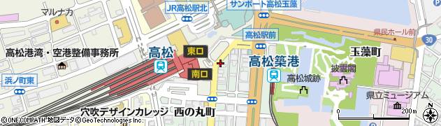 オリックスレンタカー高松駅前西の丸店周辺の地図