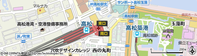 ＪＲ四国　高松駅周辺の地図