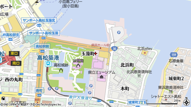 〒760-0030 香川県高松市玉藻町の地図