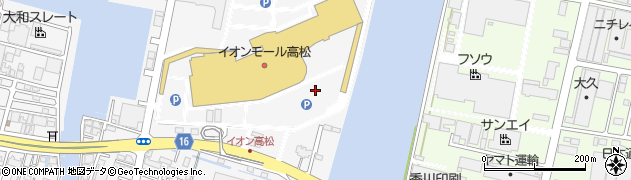 イオンモール高松平面駐車場周辺の地図