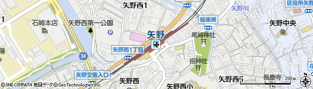 セブンイレブンキヨスクＪＲ矢野駅店周辺の地図