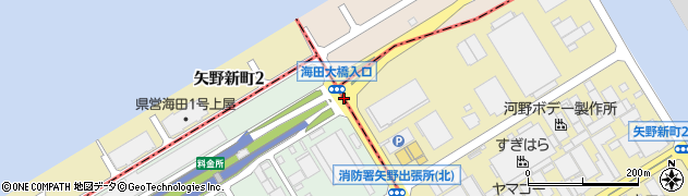海田大橋入口周辺の地図
