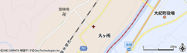 三重県大台町（多気郡）大ヶ所周辺の地図
