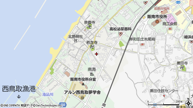 〒599-0205 大阪府阪南市新町の地図