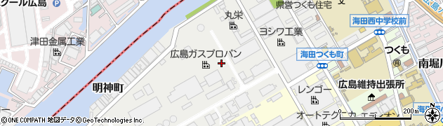 広島県海田町（安芸郡）明神町周辺の地図