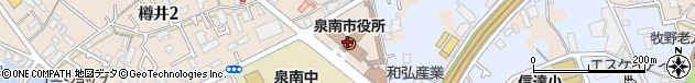 大阪府泉南市周辺の地図