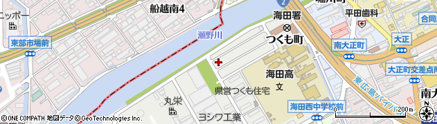 広島県安芸郡海田町つくも町周辺の地図