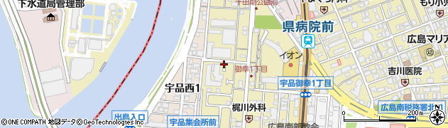 広島県広島市南区宇品御幸1丁目周辺の地図
