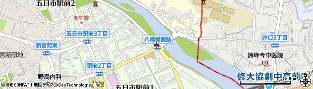 八幡橋西詰周辺の地図