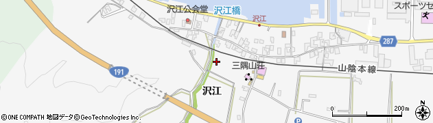 山口県長門市三隅下沢江周辺の地図