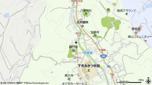 〒638-0044 奈良県吉野郡下市町田中の地図