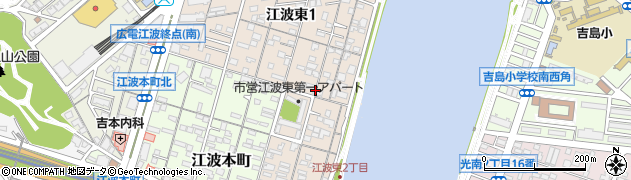 広島県広島市中区江波東周辺の地図