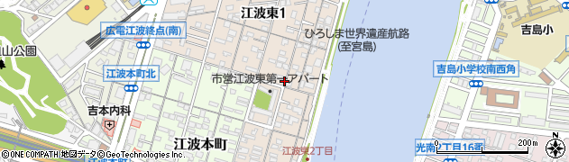 広島県広島市中区江波東周辺の地図