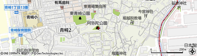 阿弥陀公園周辺の地図
