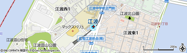 江波駅周辺の地図