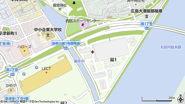 〒733-0831 広島県広島市西区扇の地図