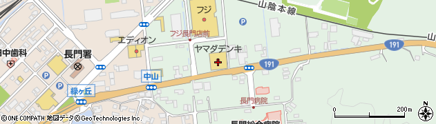 ウォンツフジ長門店周辺の地図