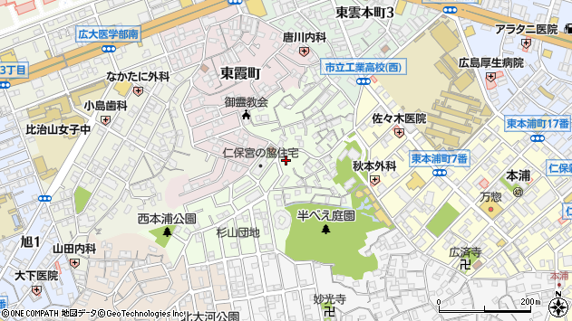 〒734-0045 広島県広島市南区西本浦町の地図