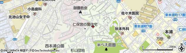 広島県広島市南区西本浦町周辺の地図