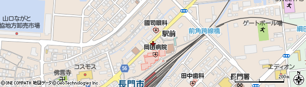 岡田病院前周辺の地図