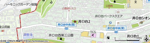 井口台西第二公園周辺の地図