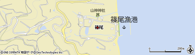 香川県高松市庵治町（篠尾）周辺の地図