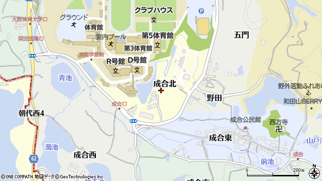 〒590-0446 大阪府泉南郡熊取町成合北の地図