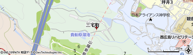 広島県広島市佐伯区三宅町周辺の地図