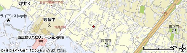 広島県広島市佐伯区坪井周辺の地図