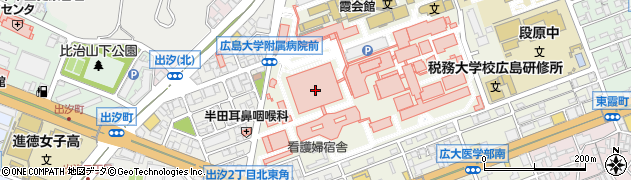 広島大学　霞地区医系科学研究科等時間外受付周辺の地図