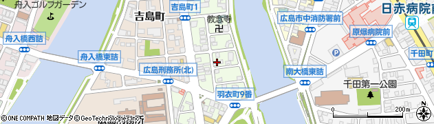 広島県広島市中区羽衣町周辺の地図