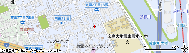 広島県広島市南区東雲周辺の地図