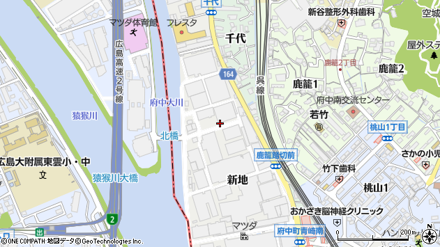 〒735-0028 広島県安芸郡府中町新地の地図
