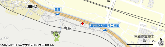 広島県三原市貝野町周辺の地図