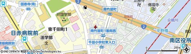 広島県広島市中区南竹屋町周辺の地図